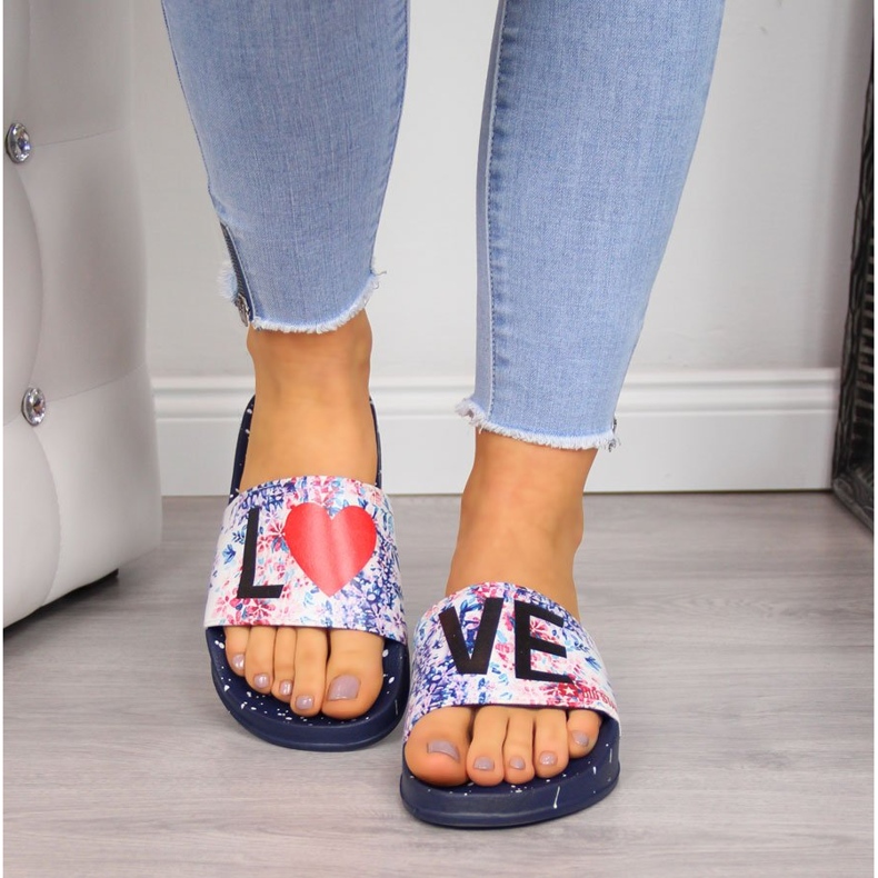 Naisten laivastonsiniset kumiset rantatossut Big Star laivastonsininen 2