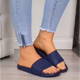 Big Star DD274A269 tummansiniset kumiset rantatossut sininen 2