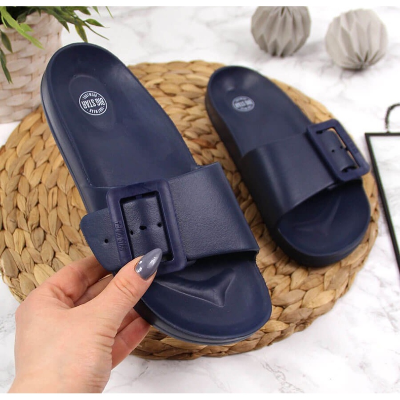 Naisten laivastonsiniset rantatossut Big Star FF274A388 sininen 2