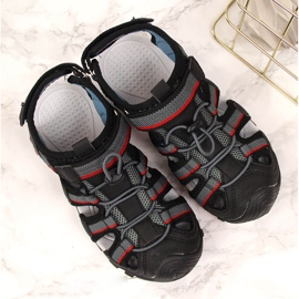 Poikien sandaalit tarranauhalla mustalla American Clubilla 1