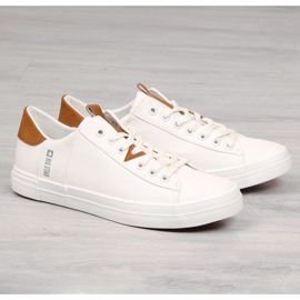 Valkoiset Miesten matalat ekologiset nahkalenkkarit Big Star GG174025 valkoinen 1