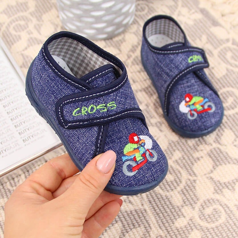 Tummansiniset Nazo-kotipoikien tossut sininen 1