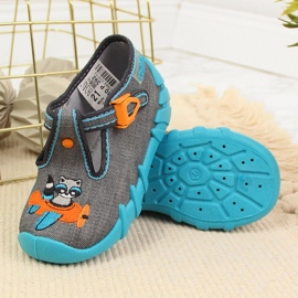 Poikien tossut päiväkotiin, harmaa ja sininen Befado 2