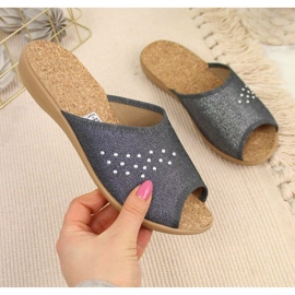 Naisten kotitossut, avoin kärki, harmaa Befado 1