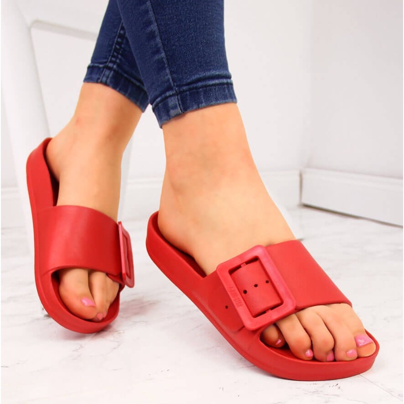 Naisten punaiset vaahtomuovirantatossut Big Star FF274A385 punainen 1