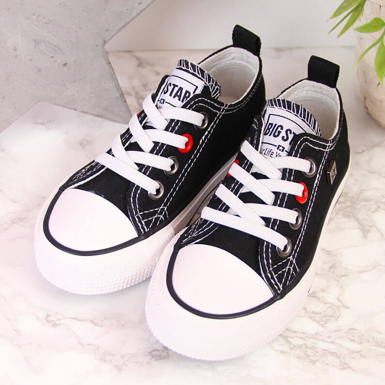 Lasten lenkkarit matalat mustat Big Star HH374090 valkoinen 2