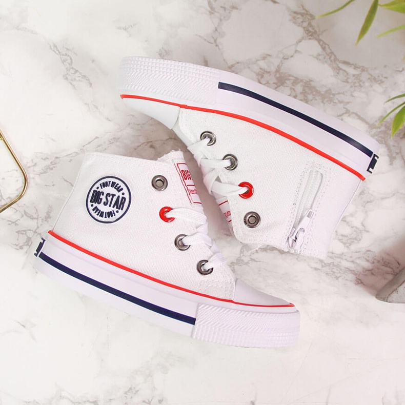 Lasten valkoiset vetoketjulliset lenkkarit Big Star HH374083 valkoinen 2