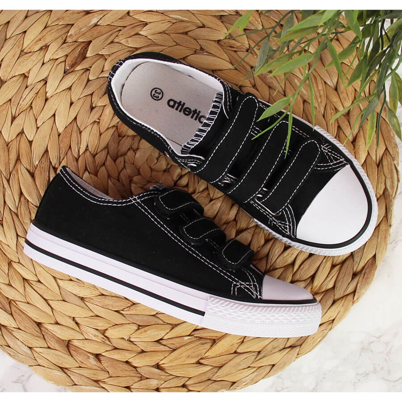 Mustat Atletico lasten matalat tennarit tarranauhakiinnikkeillä 2