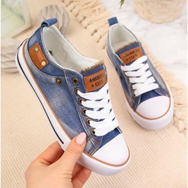 American Club tummansiniset lasten matalat tennarit sininen 1