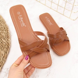 S.Barski Naisten litteät kamelitossut S. Barski ruskea 2