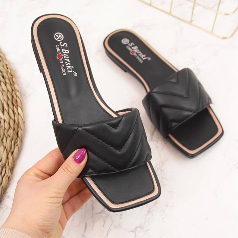 S.Barski Mustat tikatut naisten tossut S. Barski 2