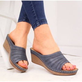 Naisten laivastonsiniset Jezzi-kiilatossut laivastonsininen 1