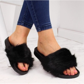 Mustat Jezzi naisten tossut turkisella 1