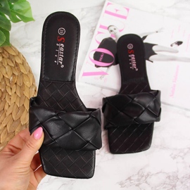 Black Seastar tikatut naisten tossut musta 1