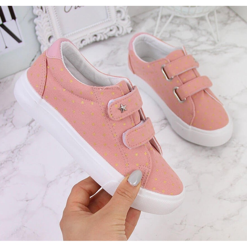 Tyttöjen tennarit, joissa tarranauhat, vaaleanpunaiset Atletico-tähdet vaaleanpunainen 1