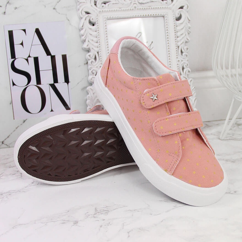 Tyttöjen tennarit, joissa tarranauhat, vaaleanpunaiset Atletico-tähdet vaaleanpunainen 2