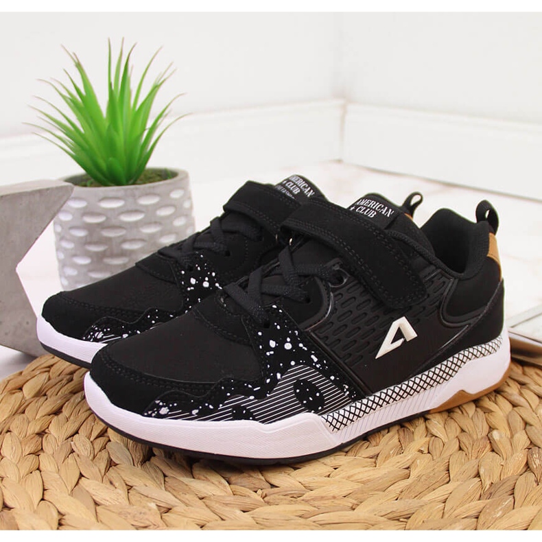 Black American Club lasten urheilukengät tarranauhalla musta 2