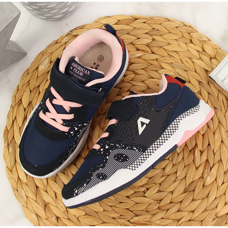 Tyttöjen urheilukengät tarranauhalla, laivastonsininen American Club 2