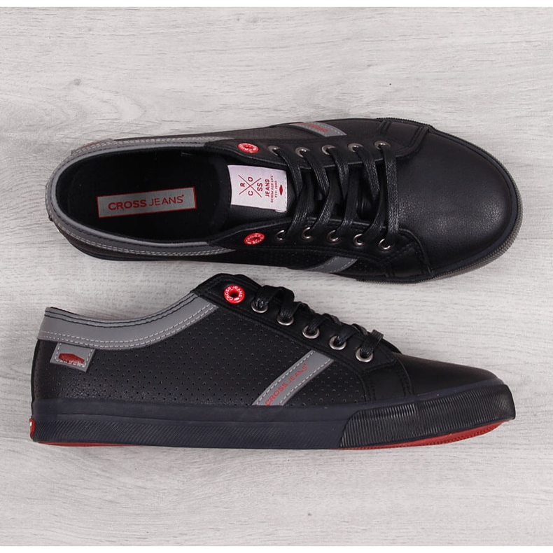 Miesten matalat ekonahkaiset mustat tennarit Cross Jeans II1R4004C 1