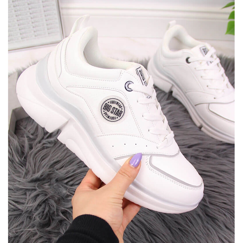 Naisten urheilukengät valkoisella alustalla Big Star II274314 valkoinen 2