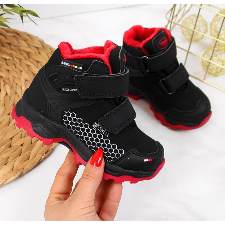 Poikien mustat velcro vedenpitävät lumisaappaat American Club 1