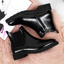 Mustat Sergio Leonen eristetty mustaksi lakatut Chelsea-saappaat 2