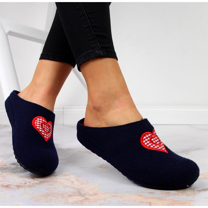 Naisten kodin huopaiset laivastonsiniset tossut Panto Fino laivastonsininen 1