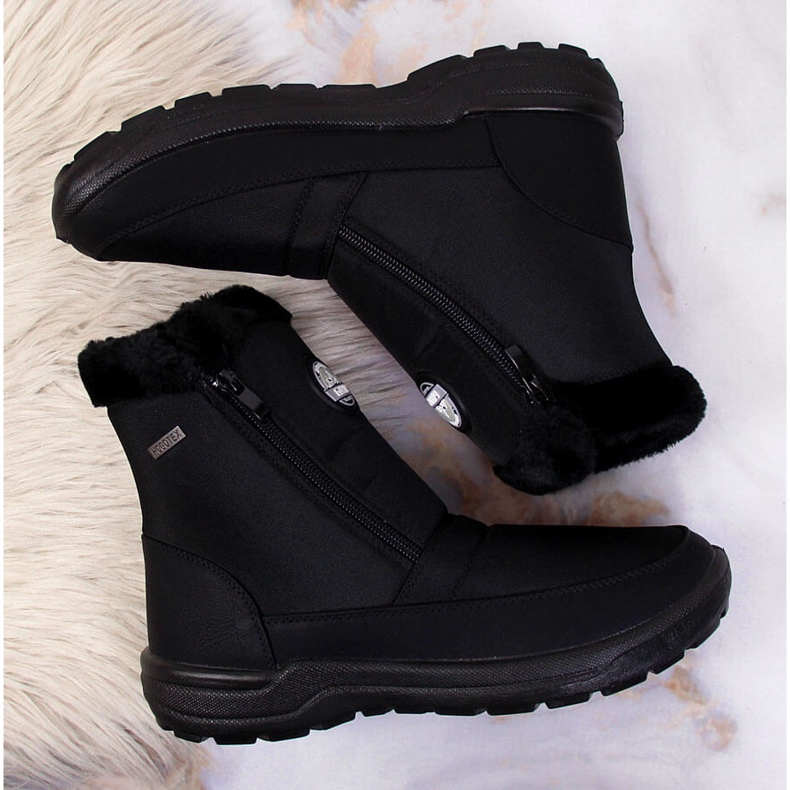 Naisten vedenpitävät eristetyt lumisaappaat mustat Galop 2