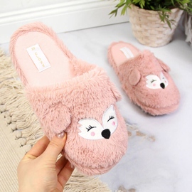 Naisten turkistossut korvilla pinkki Cloxx vaaleanpunainen 2