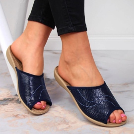 Naisten laivastonväriset Befado-kotikorkkitossut laivastonsininen 1