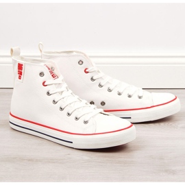 Miesten valkoiset ekologiset nahkaiset korkeat tennarit Big Star JJ174071 valkoinen 1