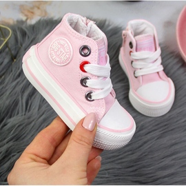 Tyttöjen korkeat pinkit tennarit Big Star HH374191 vaaleanpunainen 1