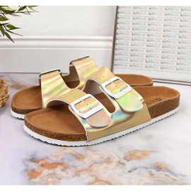 Naisten kultaiset soljelliset tossut Big Star HH274896 kultainen 1