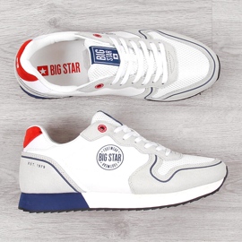 Miesten valkoiset PU-nahkaiset urheilukengät Big Star JJ174141 valkoinen 1