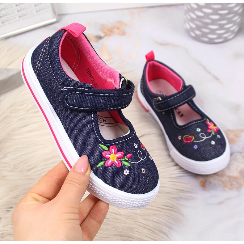 American Club farkut tyttöjen tennarit laivastonsininen vaaleanpunainen 1