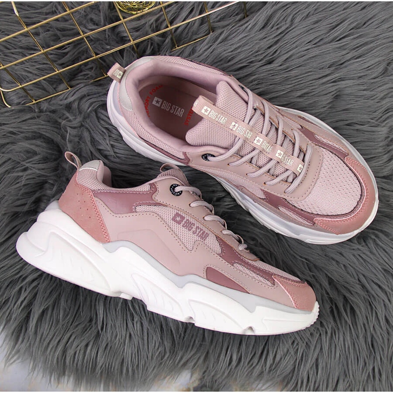 Naisten urheilukengät vaaleanpunaisella Big Star alustalla HH274258 vaaleanpunainen 1