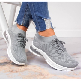 Naisten urheilukengät harmaat sukat Potocki 1