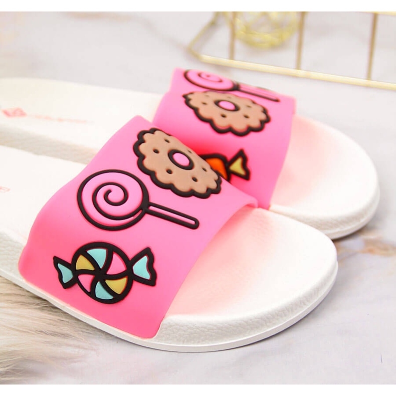 Atletico vaaleanpunaiset tyttöjen allastossut vaaleanpunainen 1