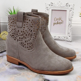 Naisten harjakattoiset jousisaappaat Filippo harmaat 2