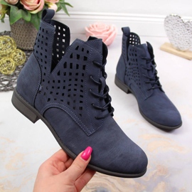 Naisten kevään harjakattoiset laivastonsiniset Jezzi-saappaat laivastonsininen 1