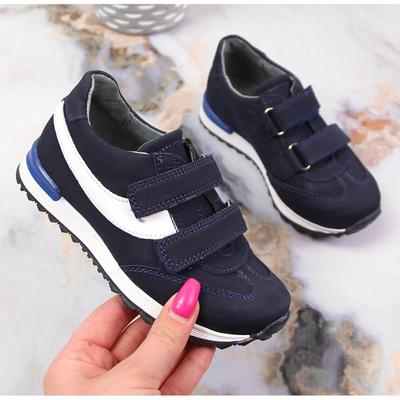 Poikien kengät tarranauhalla laivastonsininen Kornecki 6122 1