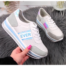 Nahkakengät holo-tasolla valkoista Filippoa valkoinen harmaa 1