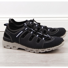 Miesten laivastonsiniset nahkakengät Rieker 14507-14 sininen 1