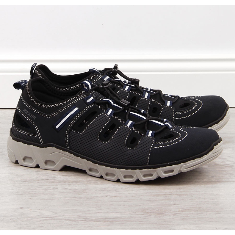 Miesten laivastonsiniset nahkakengät Rieker 14507-14 sininen 1