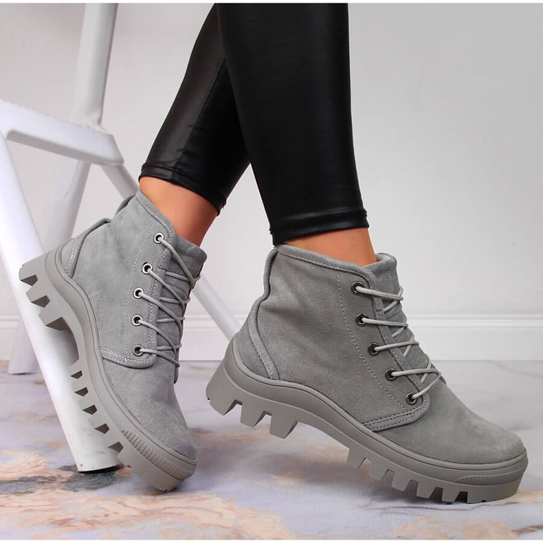 Harmaa Filippo harmaat nahkaiset naisten tennarit 1