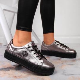 Naisten hopeiset nahkakengät Filippo hopea 2