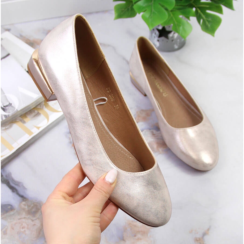 Naisten kultaiset korkeakorkoiset ballerinat Sergio Leone kultainen 1