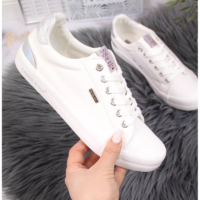 Cross Jeans JJ2R4038C valkoiset tekstiililenkkarit valkoinen 1