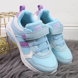 Tyttöjen urheilukengät tarranauhalla sinisellä American Clubilla sininen 2