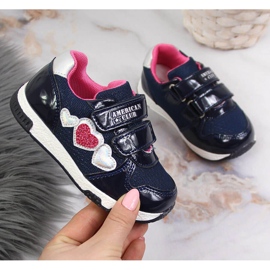 American Club tummansiniset tyttöjen urheilukengät laivastonsininen vaaleanpunainen 1